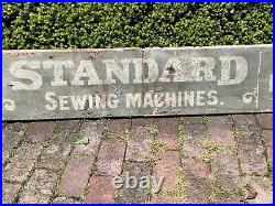 Large Antique STANDARD ROTARY SEWING MACHINE 1890s Advertising Wood Store Sign
