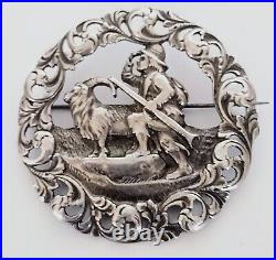Large Antique Silver Brooch Norway 830S Benjamin Barling 2.5 27.5gr