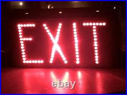Large Antique Theater EXIT Sign Art Deco Era Chicago Electric Glass Bead 4 avail