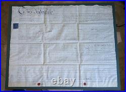 Large Antique UK Indenture Vellum Contract Wax Cypher Seals Signed Stamped 1806