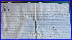 Large Antique UK Indenture Vellum Contract Wax Cypher Seals Signed Stamped 1806