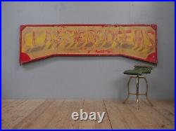 Large Antique Vintage Fairground Dodgems Wooden Sign Art Not Enamel Advertising