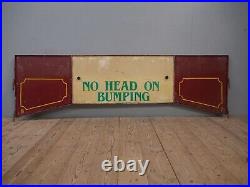 Large Antique Vintage Fairground Dodgems Wooden Sign Art Not Enamel Advertising