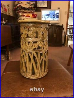 Large Antique Vintage Or MID Century Modern Artist Signed Art Pottery Vase Urn