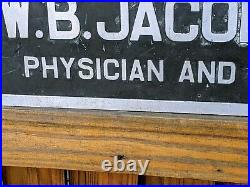 Large Antique Vintage Physician & Surgeon Doctor Embossed Metal Sign Jacobus M. D