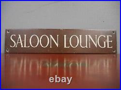 Large Antique Vintage Saloon Lounge Enamel & Bronze Advertising Sign Pub Barbers