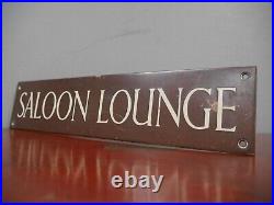 Large Antique Vintage Saloon Lounge Enamel & Bronze Advertising Sign Pub Barbers