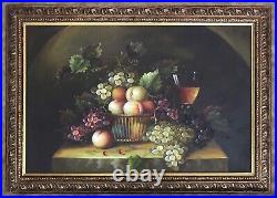 Large Beautiful Original Painting Oil on CanvasMDF Deep FramedGold Gilt42x30