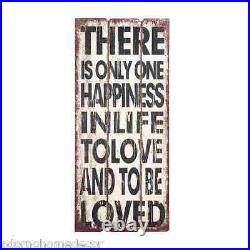Large Distressed Wood Sign Wall Decor Antique Vintage Shabby Plaque Happiness