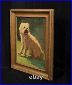 Large Early 20h Century English School Wheaten Terrier Dog Portrait Signed