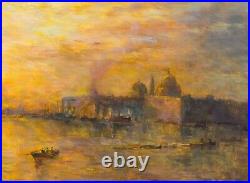 Large Early 20th Century Thames River London St Paul's Landscape RENDELL