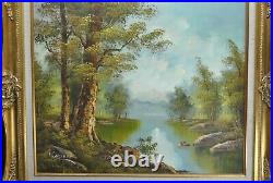 Large Framed Vintage Signed I. Cafieri Landscape Oil Painting 24x20