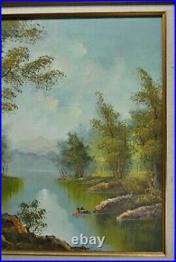 Large Framed Vintage Signed I. Cafieri Landscape Oil Painting 24x20