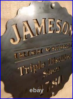 Large Jameson Irish Whiskey metal Sign Hand Finished Man Cave Wall Art Bar