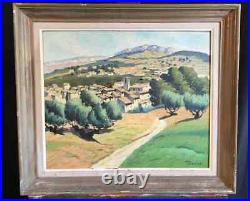 Large MID 20th Century French Impressionist Signed Oil Provencal Landscape