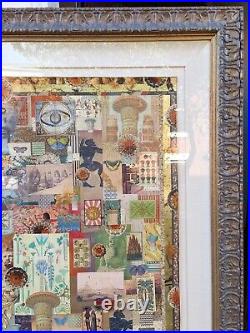 Large Melanie Boone (usa) Original Signed Mixed-medea Egyptian Themed Collage