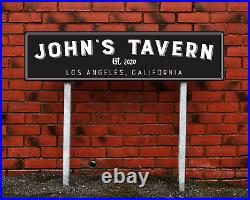 Large Metal Sign Any Personalized Name Tavern Sign Vintage Home Bar Outdoor 72