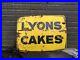 Large Original Antique vintage Lyon's Cakes enamel metal sign 1920s 100cm X 70cm