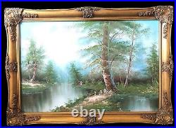Large Original Painting Oil on CanvasSolid WoodDeep FramedGesso GoldSigned