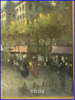 Large Paris Street Scene-framed Oil Painting On Canvas Signed A. Devity