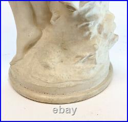 Large Plaster Statue of a Partially Nude Beauty Signed Moreau, Vintage