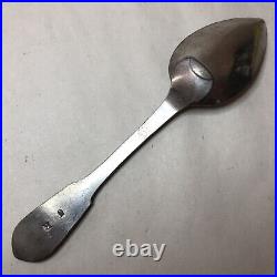 Large Rare Antique 18th Century Solid Pewter Signed JR. Spoon 1700's 8.5
