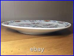 Large Signed Antique Chinese Famille Rose Export Porcelain Bird Charger Plate