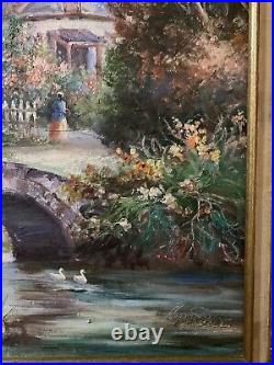 Large Signed Antique Old Italian Oil Painting