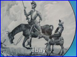 Large Vintage Hand Painted Spanish Wall Charger Don Quixote Signed 13.5