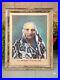Large Vintage Indian Old Women Realistic Portrait Oil Painting Artist Signed