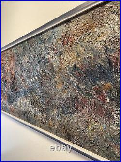 Large Vintage MCM Original Abstract Painting signed Sotherland 55x20