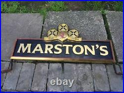 Large Vintage Marstons Sign bar pub man cave Shed Display Cafe Prop Shop Window
