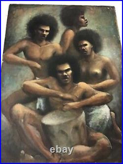 Large Vintage Oil/Canvas Indigenous People Signed Sulik 36x 26