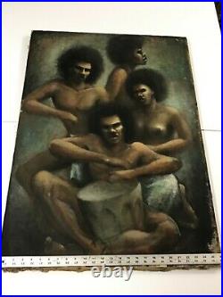 Large Vintage Oil/Canvas Indigenous People Signed Sulik 36x 26