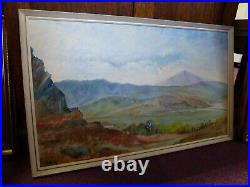 Large Vintage Oil on board painting Snowdonia Welsh Landscape signed ERYRI 1969