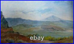 Large Vintage Oil on board painting Snowdonia Welsh Landscape signed ERYRI 1969