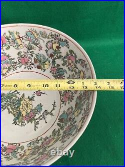 Large Vintage Signed Chinese Bowl Asian Antique 14