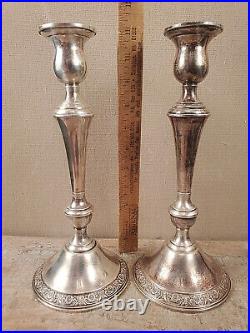 Large candlesticks sterling silver 10-3/4 tall