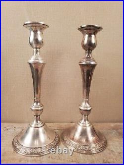 Large candlesticks sterling silver 10-3/4 tall