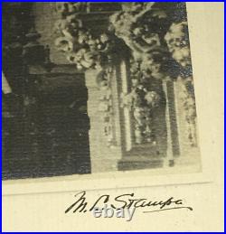MEXICO Antique B&W Photograph Signed on Mount by M. L. Stampa Church at Taxco