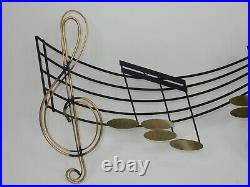 Mid Century Modern Curtis Jere Large Music Notes Wall Art Sculpture, Signed 1988