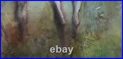 Miguel Gayo Antique Oil Canvas Painting Horses / Spanish 1984 Signed COA