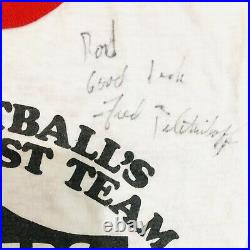 Oakland Raiders NFL 1970s Fred Biletnikoff Signed Vintage Ringer T-Shirt