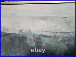 Oil on Canvas Signed Gilbert Wall Art Vintage Framed Large 48 Landscape
