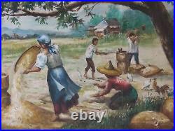 Oil painting antique original large signed dated 52 inch X28 inch