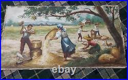 Oil painting antique original large signed dated 52 inch X28 inch
