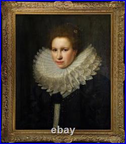 Old Master-Art Antique Oil Painting Portrait Noblewoman on canvas 30x40