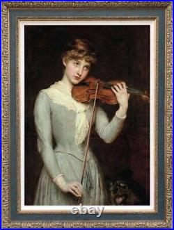 Old Master-Art Portrait Antique Oil Painting Violin performance on canvas 24x36