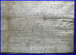 Original 1515 MEDIEVAL LARGE MANUSCRIPT-SIGNED-Parchment Skin #01782