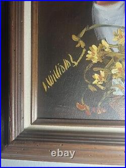 Original Oil Painting Antique From 18th Century Signed By I. Williams Large Fram